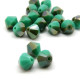 6 mm Tschechische MC Doppelkegelperlen, facettierte böhmische Kristallperlen - Green Turquoise Celsian