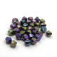 4 mm Tschechische MC Doppelkegelperlen, facettierte böhmische Kristallperlen - Jet Purple Iris (24 od. 48 Stk.)