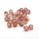 4 mm Czech MC Small Faceted Glass Bicone Beads - Crystal Red Luster Half Coating