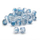 4 mm Czech MC Small Faceted Glass Bicone Beads - Crystal Blue Luster Half Coating