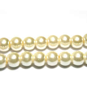 8 mm Large Round Glass Wax Beads Faux Pearls - Cre... 8 mm Large Round Glass Wax Beads Faux Pearls - Cre...