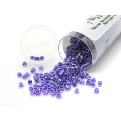 11/0 (1.6 x 1.3 mm) Miyuki Delica Japanese Seed Beads, Cylindrical Seed Beads -Sparkling Purple Lined - DB 906 - 5.2 g Vial