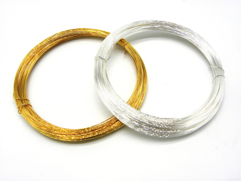 0.4 mm (26 GA) High Quality Round Craft/Jewellery Wire - 15 m (16.4 Yds) - Gold Plated ore Silver Plated 0.4 mm (26 GA) High Quality Round Craft/Jewellery Wire - 15 m (16.4 Yds) - Gold Plated ore Silver Plated