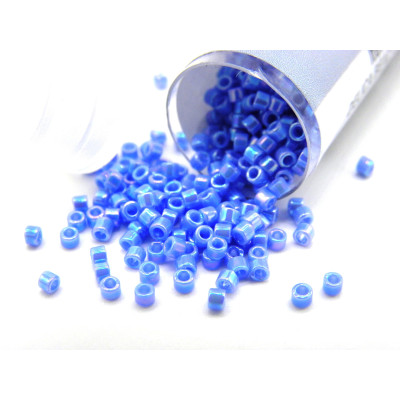 11/0 (1.6 x 1.3 mm) Miyuki Delica Japanese Seed Beads, Cylindrical Seed Beads - OP Light Sapphire AB - DB 167 - 7.2 g Vial