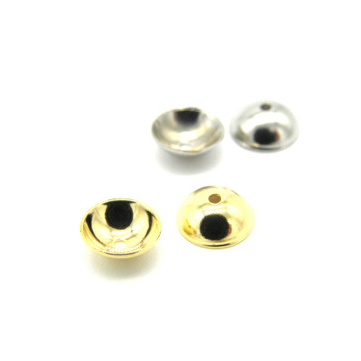6 mm Round Stainless Steel Bead Caps for Medium to Large Beads (50 pc.)