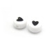 7 mm Round White Plastic Beads With Black Heart