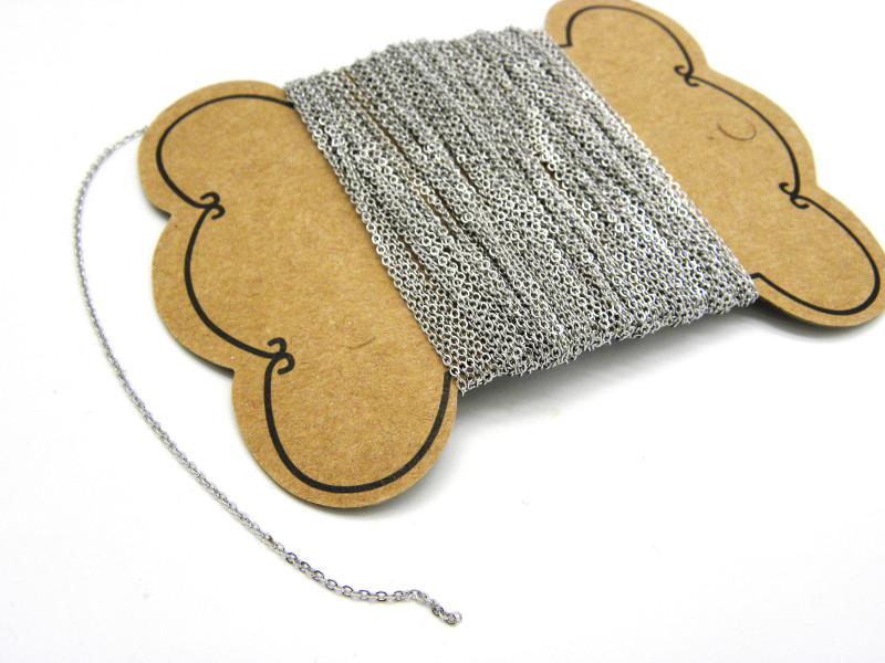 1.5 x 1 mm Fine Stainless Steel Trace Chain Soldered Links