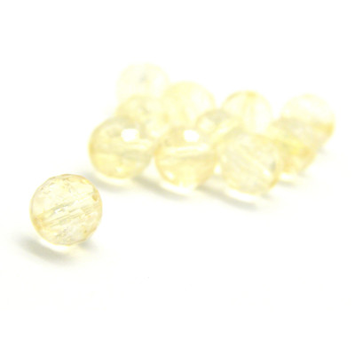 Runde Citrin-Perlen, facettierte Edelsteinperlen - 6 mm - 10 Perlen