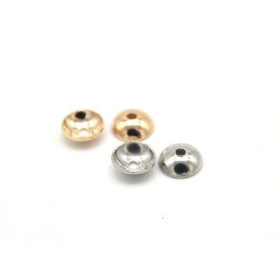 4 mm (1 mm Hole) Round Stainless Steel Bead Caps for Small to Medium Beads (50 pc.) Silver or Rose Gold