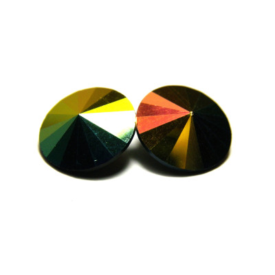 12 mm Swarovski® Rivoli Stones (1122) - Jet AB - Genuine Austrian Crystal (2 Pc.)