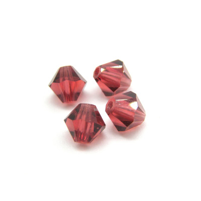 6 mm Czech MC Faceted Glass Bicone Beads - Hot Pink