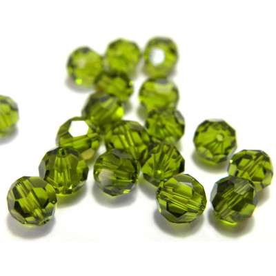 6 mm Swarovski® 5000 Faceted Round Beads (10 pc.) - Olivine - Genuine Austrian Crystal