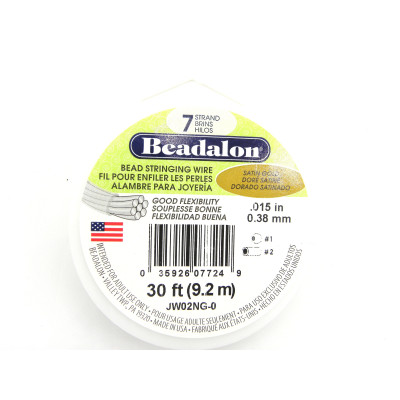 0,38 mm Beadalon 7-Strang Schmuckdraht - 9,2 m - Satin Gold
