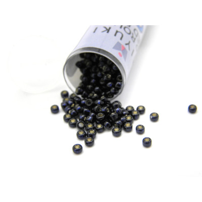 11/0 (2 mm) Miyuki Round Japanese Seed Beads - DURACOAT Dark Navy Blue S/L (11-94282) - 8.5 g Vial