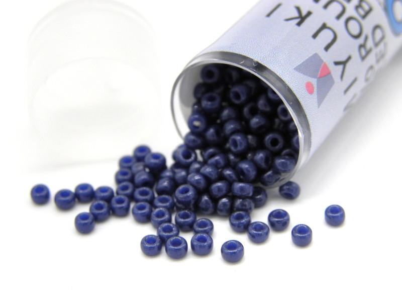 11/0 (2 mm) Runde Miyuki Rocailles (8,5 gr Röhrchen) - DURACOAT OPQ Navy Blue (11-94493)