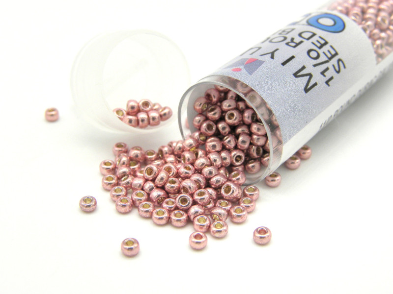 11/0 (2 mm) Miyuki Round Japanese Seed Beads - DURACOAT Galv Dark Coral (11-94209) - 8.5 g Vial