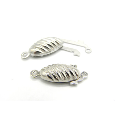 Großer ovaler Hakenfederverschluss 22 mm - Platinsilber