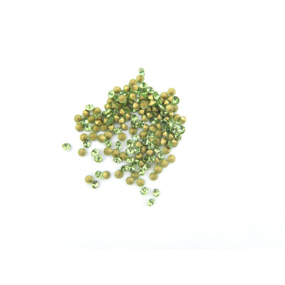100 Stk. Klasse AA Glas-Chatons - Verschiedene Größen - Peridot Grün