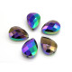 18 mm Large Hand-Made Faceted Drop-Shaped Glass Beads - Metallic Colours - 5 pc
