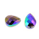 18 mm Large Hand-Made Faceted Drop-Shaped Glass Beads - Metallic Colours - 5 pc