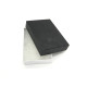 8x5.5x2 cm (3.1x3.1x0.9 inch) Small Grey/Black Cardboard Jewellery Gift Box - Plain with Leather Motif