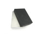 8x5.5x2 cm (3.1x3.1x0.9 inch) Small Grey/Black Cardboard Jewellery Gift Box - Plain with Leather Motif