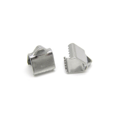 6 mm kleine Bandklemmen aus 304 Edelstahl für flache Bänder - Silber (10 oder 50 Stk.)