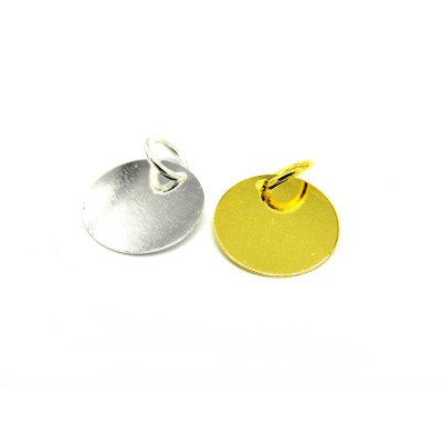 12 mm (0.5 inch) x 0.3 mm Thin Large Round Brass Stamping Blanks - Disc Charms with Jump Ring (10 or 50 pc.)