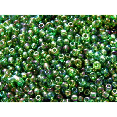11/0 (2 mm) Round Glass Seed Beads, Round Rocailles - Green AB - 15 g or 50 g 11/0 (2 mm) Round Glass Seed Beads, Round Rocailles - Green AB - 15 g or 50 g