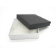 8x8x2 cm (3x3x0.8 inch) Medium Square Grey/Black Cardboard Jewellery Gift Box - Plain with Leather Motif (1 pc)