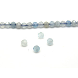 3 mm Small Round Faceted Natural Aquamarine Beads ...