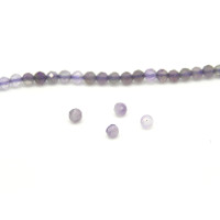 Runde Facettierte Mini-Amethyst-Perlen 2 mm, echte Halbedelsteinperlen - Klasse A - 40 Perlen oder 1 Strang