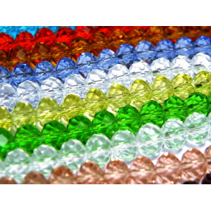 10 mm Large Faceted Flat Round Glass Beads (Rondel... 10 mm Large Faceted Flat Round Glass Beads (Rondel...