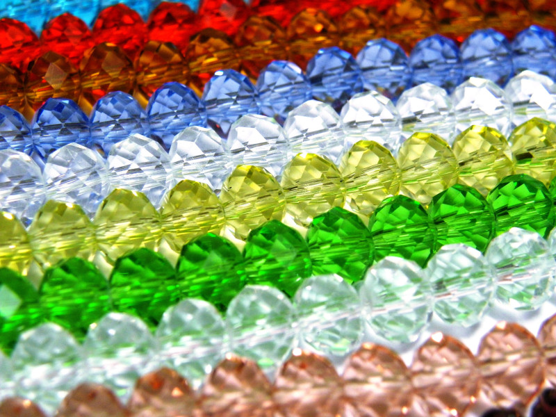 10 mm Large Faceted Flat Round Glass Beads (Rondelle Beads) - Choice of Colours - 34 beads