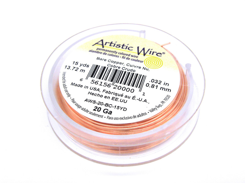 Beadalon Artistic Wire Schmuckdraht aus Kupfer 0,8 mm x 13,72 m - Bare Copper - Naturkupfer