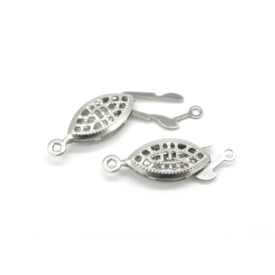 21x7mm Ovale Verschlüsse aus Edelstahl mit Hakenfeder, Hakenfederschließen (2 Stk.)