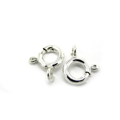 9 mm Large 925 Sterling Silver Bolt Rings Clasps With Open Ring - 2,10 Pc.
