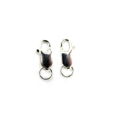 12 x 5 mm, großer ovaler Sterling Silber 925 Karabiner-Verschluss mit Biegering (1 Stk. oder 5 Stk.)