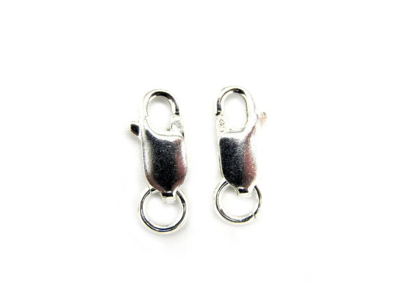 12 x 5 mm Oval 925 Sterling Silver 925 Lobster Claw/Trigger Clasps with Jump Ring 12 x 5 mm Oval 925 Sterling Silver 925 Lobster Claw/Trigger Clasps with Jump Ring