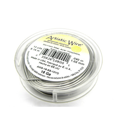 Beadalon Artistic Wire - Edelstahl Schmuckdraht 1,0 mm x 9,14 m (18 GA) - Silber mit Anlaufschutz Beadalon Artistic Wire - Edelstahl Schmuckdraht 1,0 mm x 9,14 m (18 GA) - Silber mit Anlaufschutz