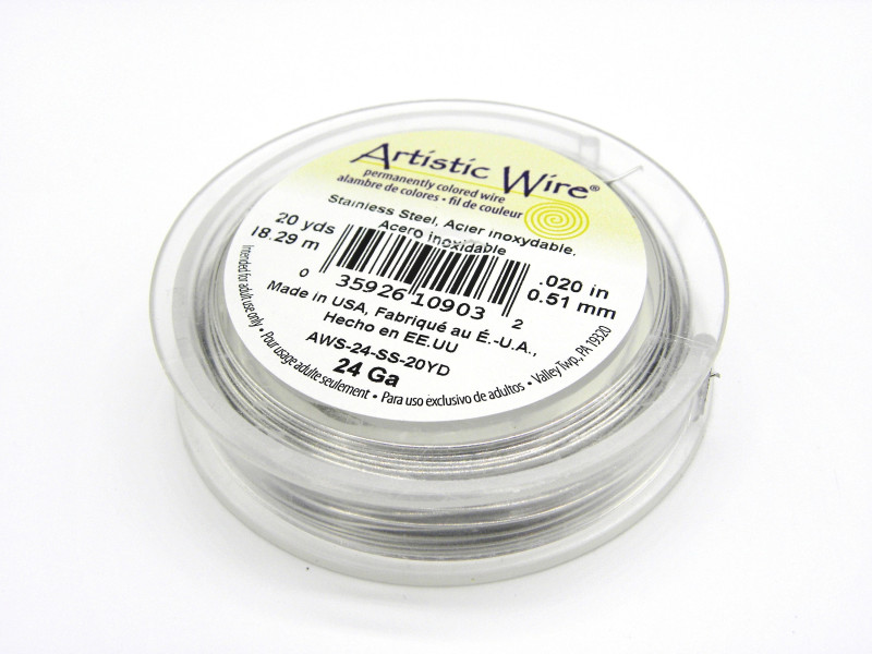 0.5 mm (24 GA) Beadalon Artistic Wire for Jewellery and Crafts - Stainless Steel Silver