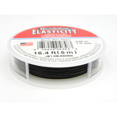 0,5 mm Beadalon Elasticity Gummiband - Schwarz (5 Meter)
