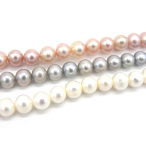 8 mm Near-Round Freshwater Pearls - Grade A - Crea...