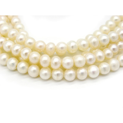 5 mm - Grade A - Small Near Round Freshwater Cultured Pearls - Cream White (1 Strand w. 77 Pearls or 10 Pearls)