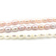 4 x 6 mm - Grade A - Rice-Shaped (Oval) Freshwater Cultured Pearls - White, Peach, Purple (1 Strand or 10 Pearls)