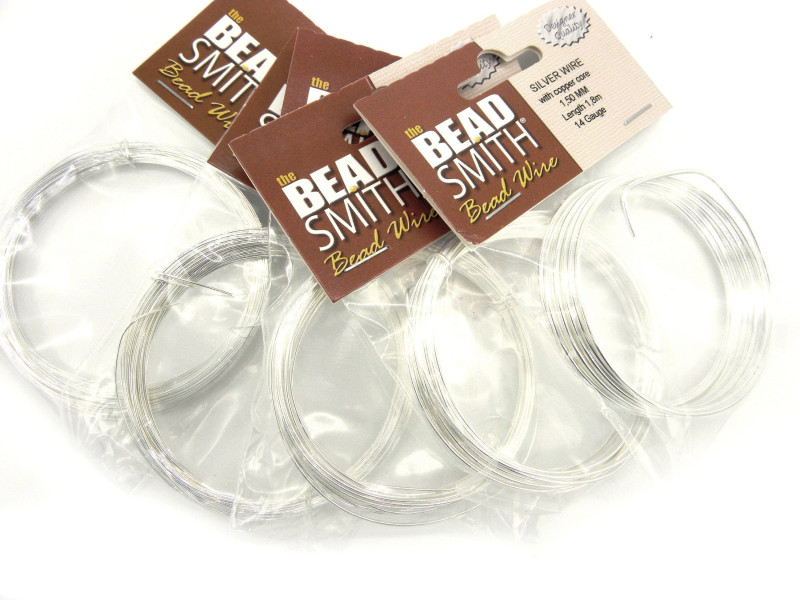 Runder Schmuckdraht in Designerqualität - Basteldraht - Versilbert - Verschiedene Größe