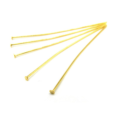 45 mm (1.8 Inch) x 0.7 mm (21 GA) High Quality Stainless Steel Head Pins - Gold or Silver (50 Pc.)