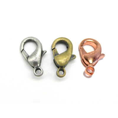 12 mm HQ Medium-Sized Trigger Clasps/Lobster Clasps - Antique Silver / Antique Gold / Rose Gold (10 Pc.)
