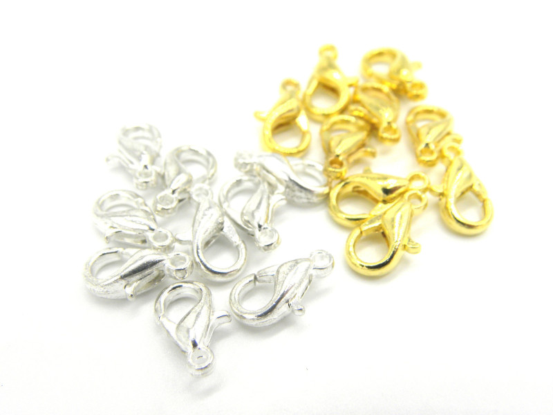 10 mm Small Economy Trigger Lobster Clasps - Gold/Silver