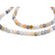 2.5 mm Mini Round Faceted Natural Sunstone and Moonstone Beads, Real Gemstone Seed Beads - 1 Strand (159 Beads) or 40 Pc.
